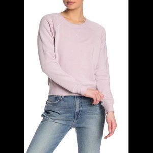 MADEWELL LAVENDER RAGLAN SLEEVE FLEECE LINED CREWNECK SWEATSHIRT